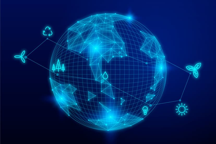 Digital globe with network connections